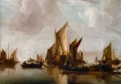 Buy Jan Van De Cappelle A State Yacht And Other Craft In Calm Water Painting Print • 3.99£