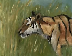 Buy Original Painting Wildlife Tiger  14 X 11 Ins Dorset Artist CHRISTINE INGRAM • 75£