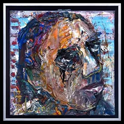 Buy Buy Framed Original Oil Painting Large█art█pop█cool Folk Abstract Rain Man • 268.38£