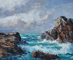 Buy Richard Blowey Original Oil Painting Rugged Seascape Cornwall Cornish Art • 169£