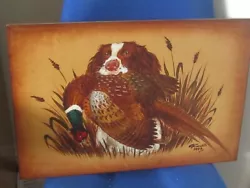 Buy Original Poker Work Plaque Of A Gun Dog And Pheasant By G.Cundill (1945-2013) • 24.99£