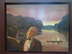 Buy  A Song At Midnight  By ALAN PAGE    Rather Unusual Large Framed Painting LOOK • 0.99£
