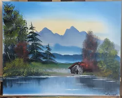 Buy Bob Ross Style Painting Original -  Trapper's Cabin • 15£