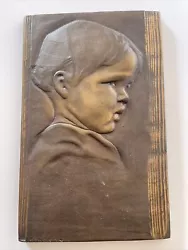 Buy Antique Bronze Metal Sculpture Head Face Signed Vintage Child American Old Deco • 596.76£