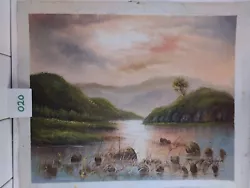 Buy Oil On Canvas    Unframed     Sunset River Scene   Version One  ( 020 ) • 21£