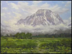 Buy JEFF LOVE Art Original Oil Painting Impressionism Mountain Clouds Landscape • 519.75£