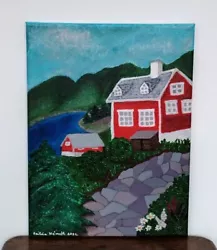 Buy House In The Swedish Mountains - Original Acrylic  • 75£