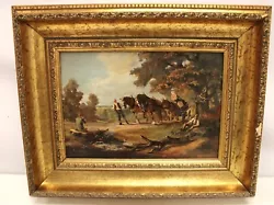 Buy LOUIS JENNINGS Horses Pulling Log Cart SIGNED ORIGINAL Oil Painting FRAMED - S96 • 10.50£