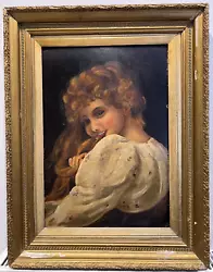 Buy 19th Century Antique British Framed Oil Painting On Panel Portrait Of Girl • 0.01£