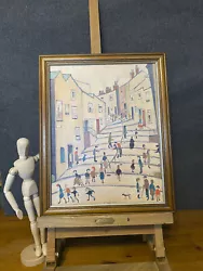 Buy Lowry Crowther Street  | Vintage Framed Art Print Canvas On Board Picture • 25£
