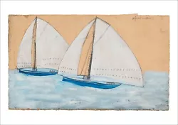 Buy Wallis Two Sailing Boats Fine Art Print Poster Gallery Wall Art Decor + BORDER • 20£
