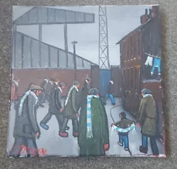 Buy James Downie Oil Painting Canvas Going To The Match 30cm X 30cm Manchester City • 75£
