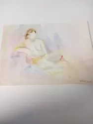 Buy Original Watercolour Pastel Colours Nude Signed 1990 • 5.81£