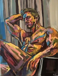 Buy Male Nude Oil Painting Naked Man, Gay Erotic Art, Original Artwork 60x80x1cm • 700£