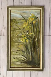 Buy VTG ORIGINAL OIL PAINTING STILL LIFE DAFFODILS Daffodil Landscape By Dee Jay • 425.25£