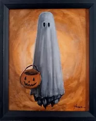 Buy Original Ghost Painting Thayer Art OOAK Canvas Halloween Decor Not A Print • 33.46£