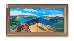 Buy Bob Ross Style Oil Mountains Painting Large Art Tree Landscape Acrylics Art • 590.62£