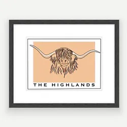 Buy Highlands Cow Art Print A4 Living Room Bedroom Wall Artwork Painting Poster - UK • 4.99£