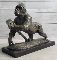 Buy Signed Bronze Marble Statue King Kong Orangutan Gorilla Art Decor Sculpture Sale • 157.59£
