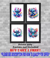Buy Disney Stitch Lilo And Stitch Kid Bedroom Wall Art Poster Print Gift A5 A4 A3 • 2.50£