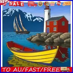 Buy Oil Paint By Numbers Kit Lighthouse And Boat On Canvas Painting Wall Art Craft • 4.97£