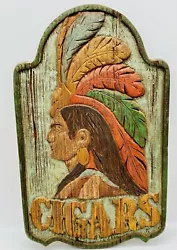 Buy Vintage Indian Native American Cigars Wood Carved Painted Wall  Plaque Sign • 425.25£