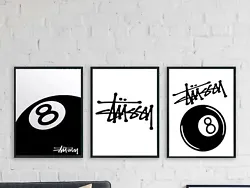 Buy Stussy Eight 8 Ball Fashion Print Casino Theme Wall Art Poster A2 A3 A4 8x10 In • 6£