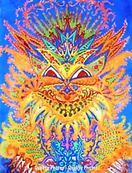 Buy Flame Cat 8.5x11  Photo Print Louis Wain Psychedelic Feline Abstract Painting • 7.84£