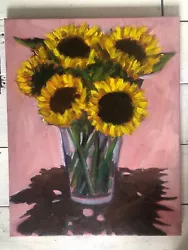 Buy Large Original Painting Of Sunflowers . Acrylic On Canvas. Signed By Artist • 25£