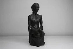 Buy Original Modernist Bronzed Resin Cast Sculpture. Sitting Nude. Simon Boswell. • 140£
