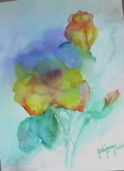 Buy Watercolour Painting Of Impression Of Misty Roses,flowers,original,unframed,new • 7£