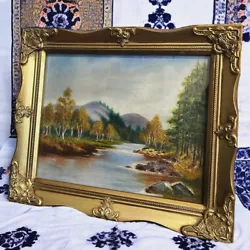 Buy Vintage 1970s Landscape Nature Scene Oil Painting • 40£