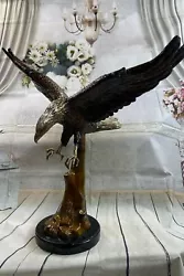 Buy Multi Color Patina Extra Large American Eagle Bronze Sculpture Marble Base • 1,022.96£