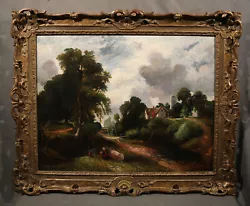 Buy Road Forest Antique Dutch Landscape With Houses And Peasant Lady Seated  • 31,499.78£