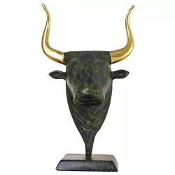 Buy Bronze Minoan Bull Head Sculpture Ancient Greek Mythology Handmade Statue • 119.90£