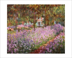 Buy Monet Garden At Giverny Fine Art Giclee Print Poster Wall Art WITH BORDER • 21£