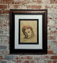 Buy Leon Wyczólkowski -Portrait Of A Woman In A Red Headscarf-Pastel Drawing • 5,838.35£