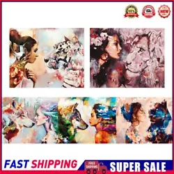 Buy Girl And Beast Paint By Numbers Kit DIY Acrylic Frameless Picture On Canvas • 12.60£