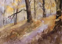 Buy Original Modern Watercolour - Woodland Footpath By Anthony Avery • 9.95£