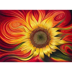 Buy Painting By Numbers Kit DIY Vortex Sunflower Hand Painted Canvas Oil Art Picture • 8.08£
