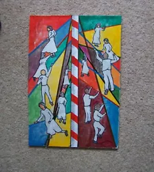 Buy Original Drawing Of Dancers And Maypole By D.Phillips 24x36 Cm On Buard  • 12£