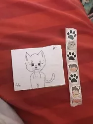 Buy Cat Drawing + A Double Sided Set Of Stickers • 1£