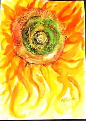 Buy Watercolour Painting Of Sunflower,impressionist,original,small,unframed,new,sgnd • 6£