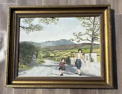 Buy Irish Mother + Daughter Mountain Country Scene Oil Painting Signed  • 49.95£