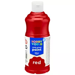 Buy Hobby World Ready To Mix Acrylic Red Paint With New Improved Quality - 500ml • 6.95£
