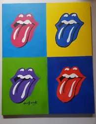 Buy Andy Warhol Oil On Canvas Painting Signed Tongue • 513.89£