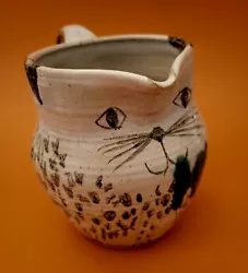 Buy Handmade Pottery Cat Pitcher.  One Of A Kind Art Piece, 5.75  Tall And 3.5  Base • 18.60£
