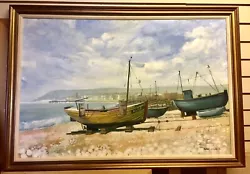 Buy Fishing Boats On The Beach  Vintage Original By Robert Williams • 290£