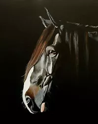 Buy COA Original Art Acrylic Painting On Canvas Horse Portrait 16 X20  Vintage • 189£