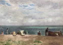 Buy Harold Hope Read Original Vintage Oil Painting Figures On A Beach Seascape View • 205£